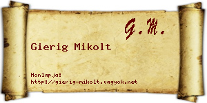 Gierig Mikolt névjegykártya
